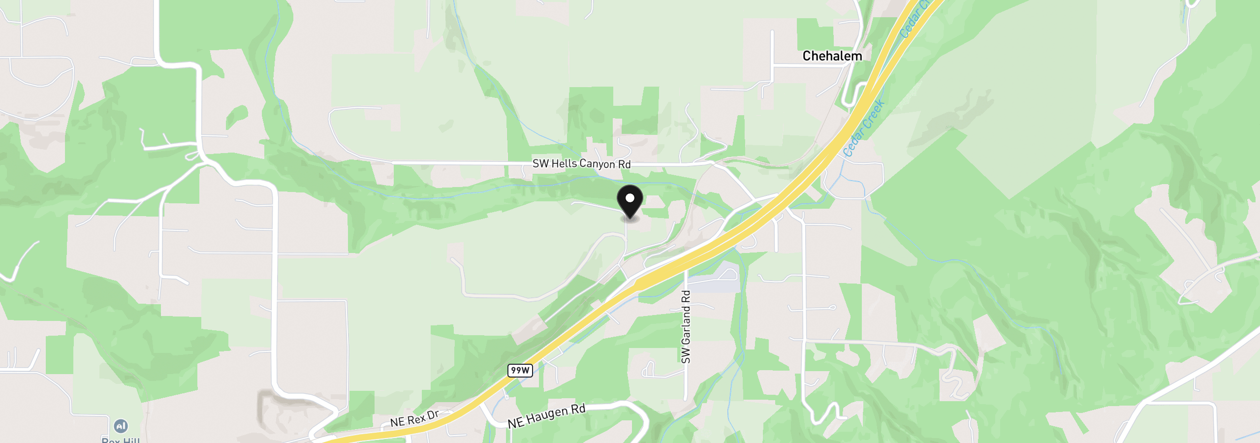 Map showing the location of 21501 SW Nicholas View Dr, Sherwood, OR 97140