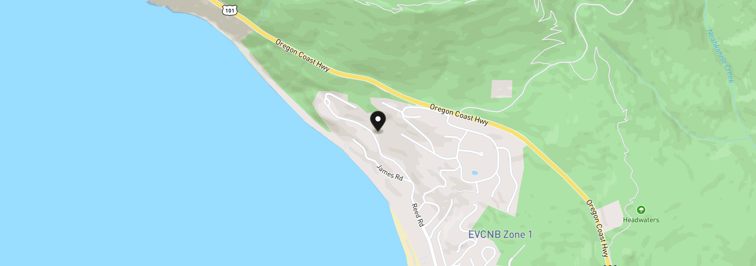 Map showing the location of 38435 Beulah Reed Rd, Manzanita, OR 97130