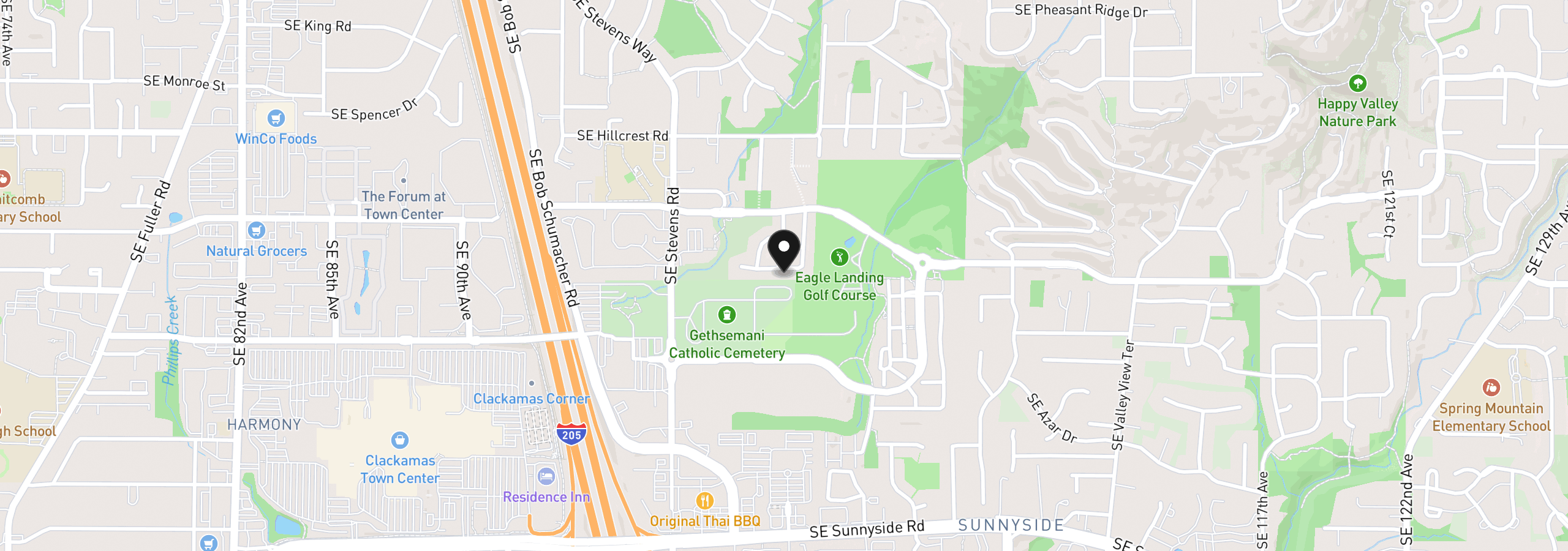 Map showing the location of 11534 SE Aquila St, Happy Valley, OR 97086