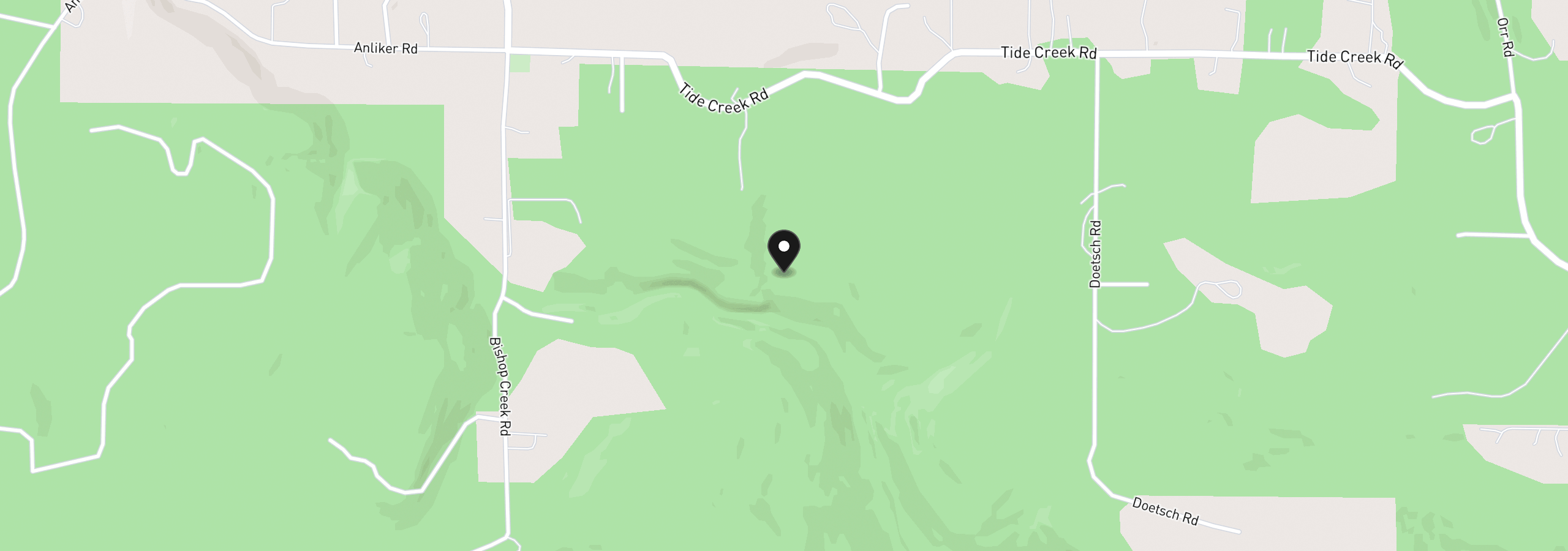 Map showing the location of Tide Creek Rd, Rainier, OR 97048