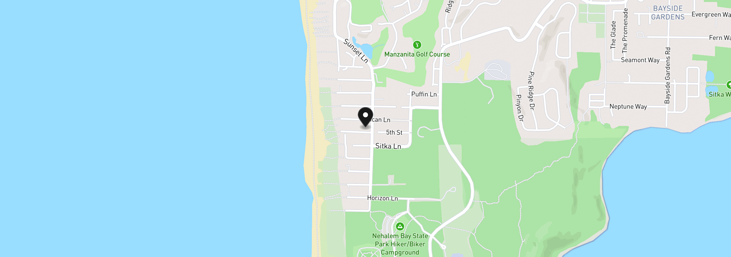 Map showing the location of 8970 Windward Ln, Manzanita, OR 97130