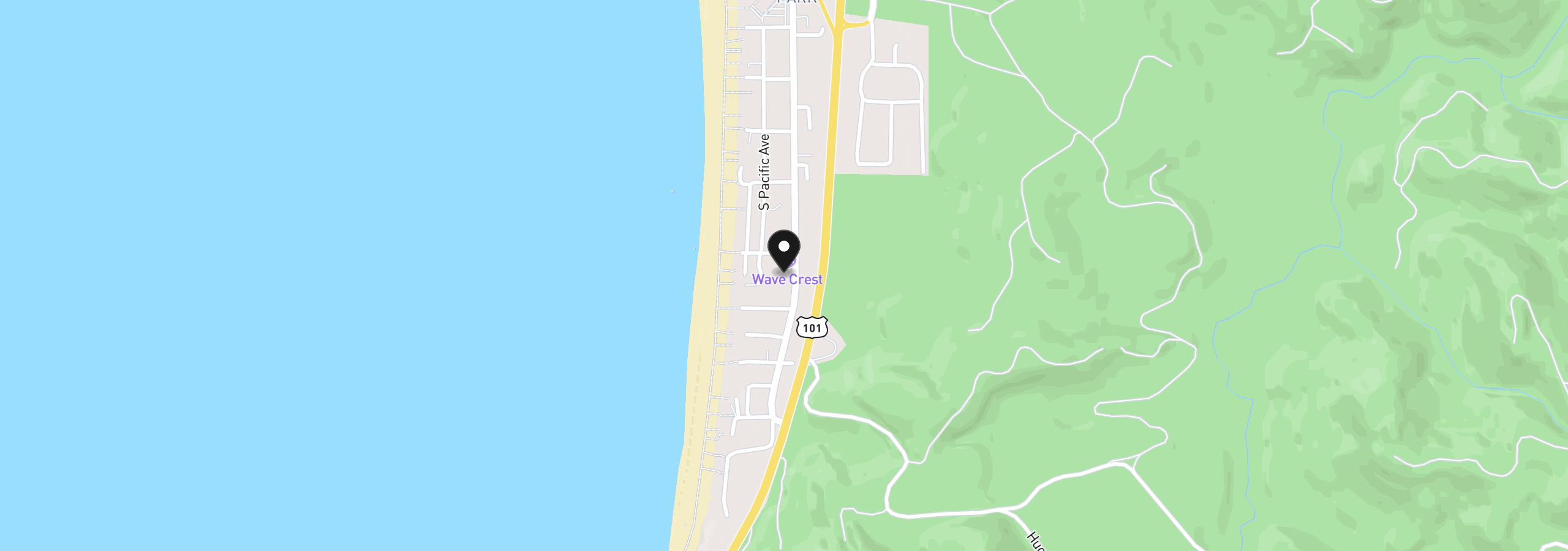 Map showing the location of 4040 S Hemlock St, Cannon Beach, OR 97110
