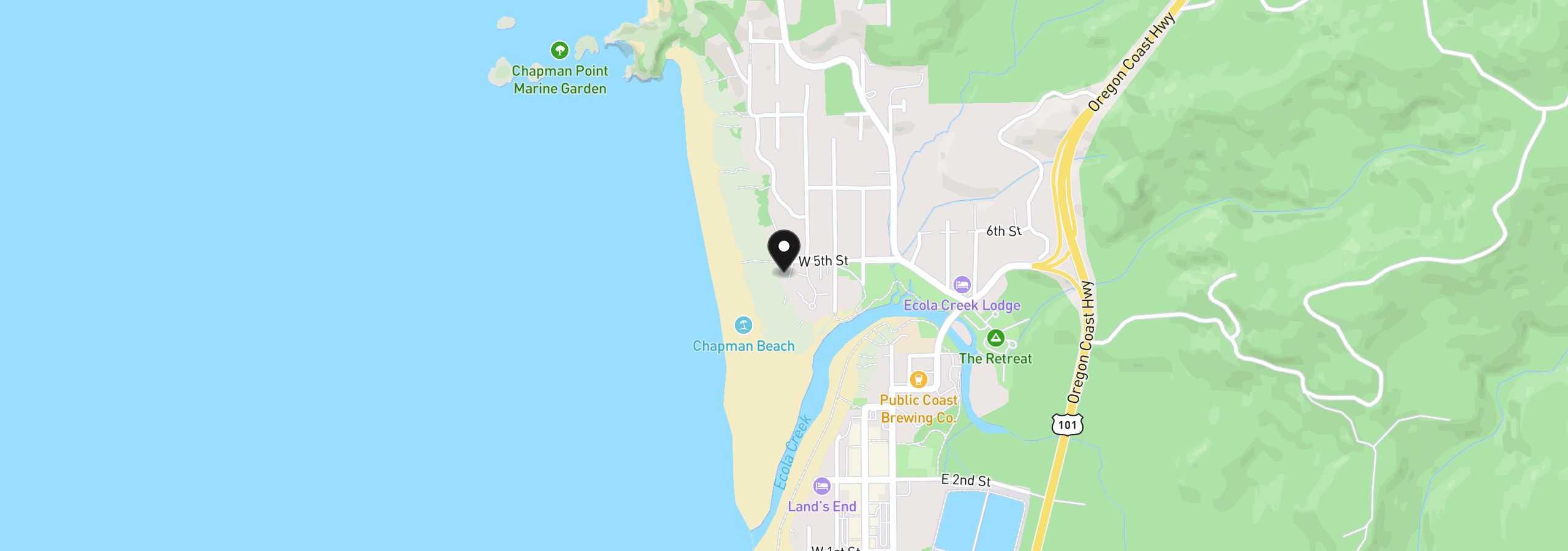 Map showing the location of 403 Breakers Point Condo 403, Cannon Beach, OR 97110