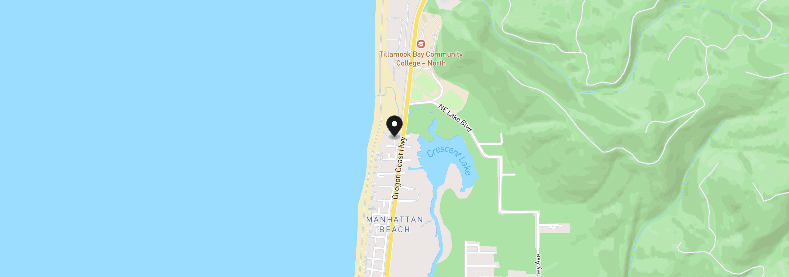 Map showing the location of 105 NW 23rd Ave 202, Rockaway Beach, OR 97136