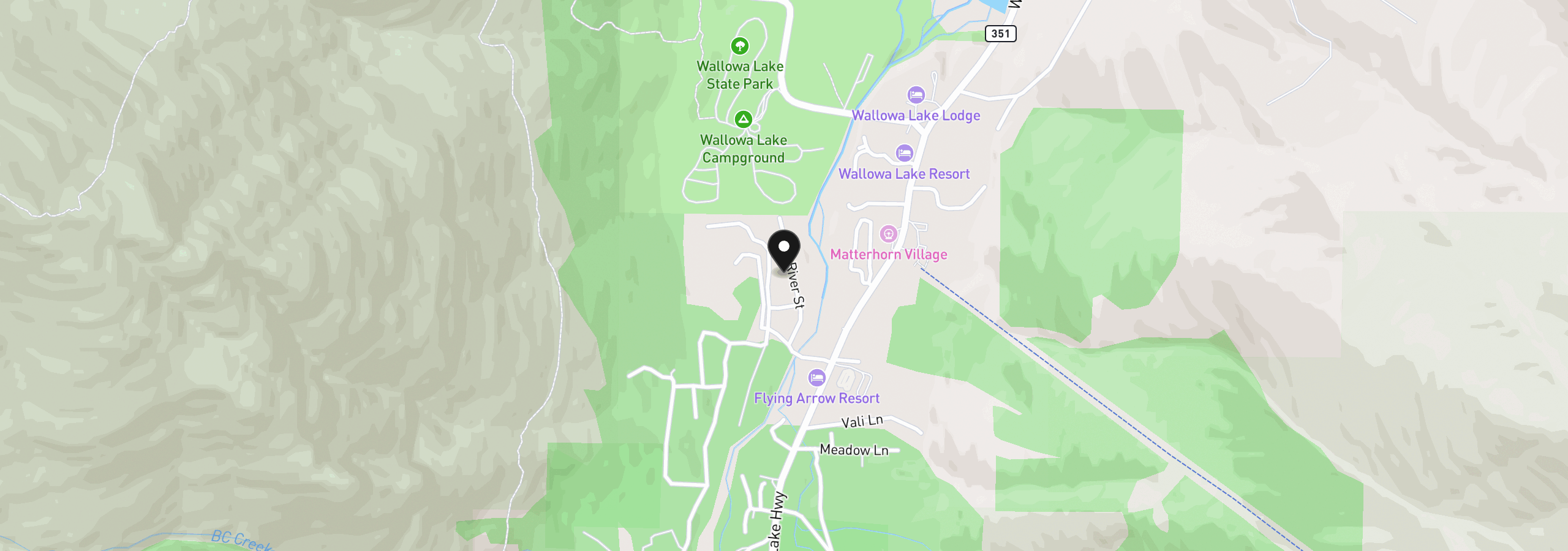 Map showing the location of 60424 River Rd, Joseph, OR 97846