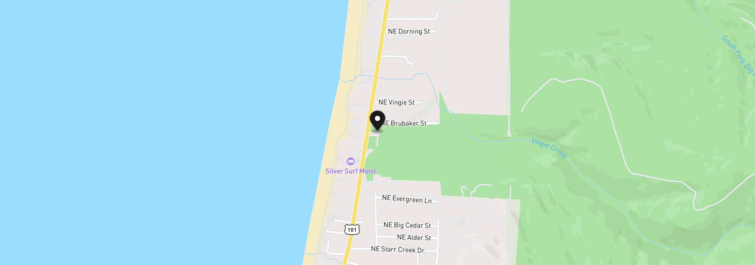 Map showing the location of 3934 Hwy 101 N, Yachats, OR 97498