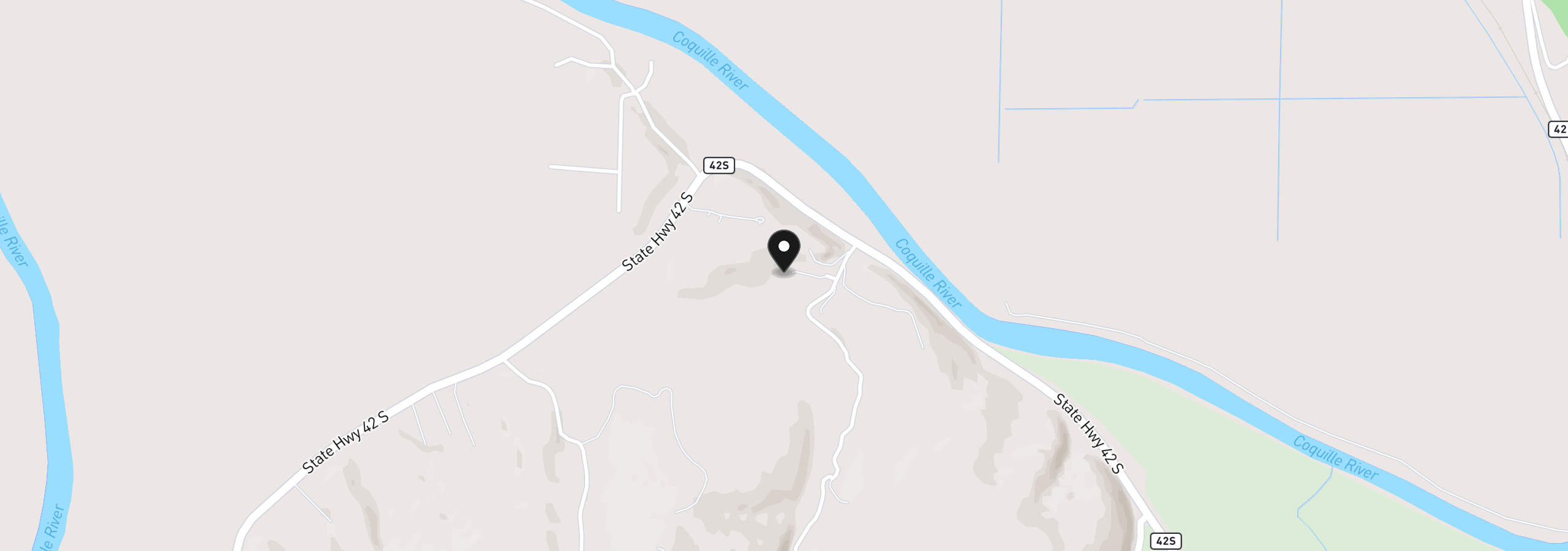 Map showing the location of 57514 Gateway Rd, Coquille, OR 97423