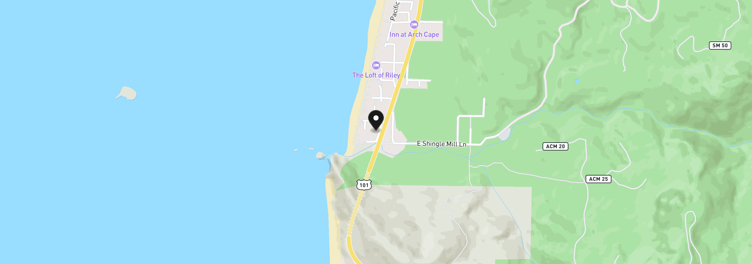 Map showing the location of 79812 Cannon Rd, Arch Cape, OR 97102