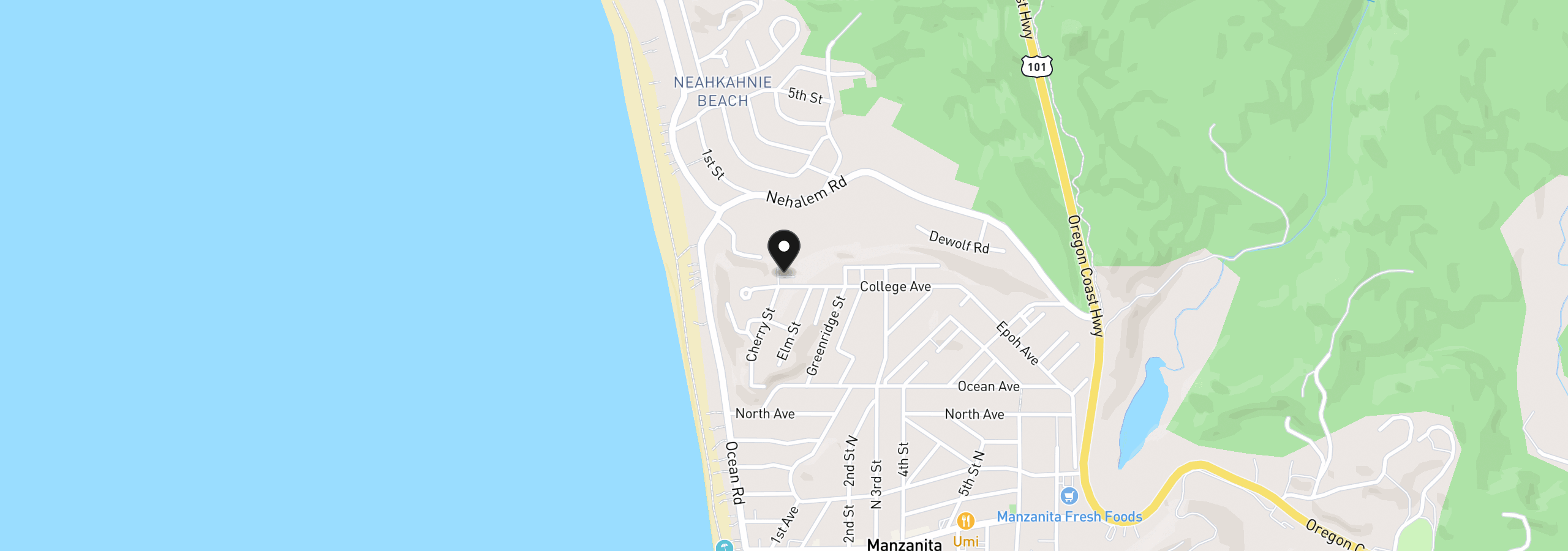 Map showing the location of 910 Cherry St, Manzanita, OR 97130