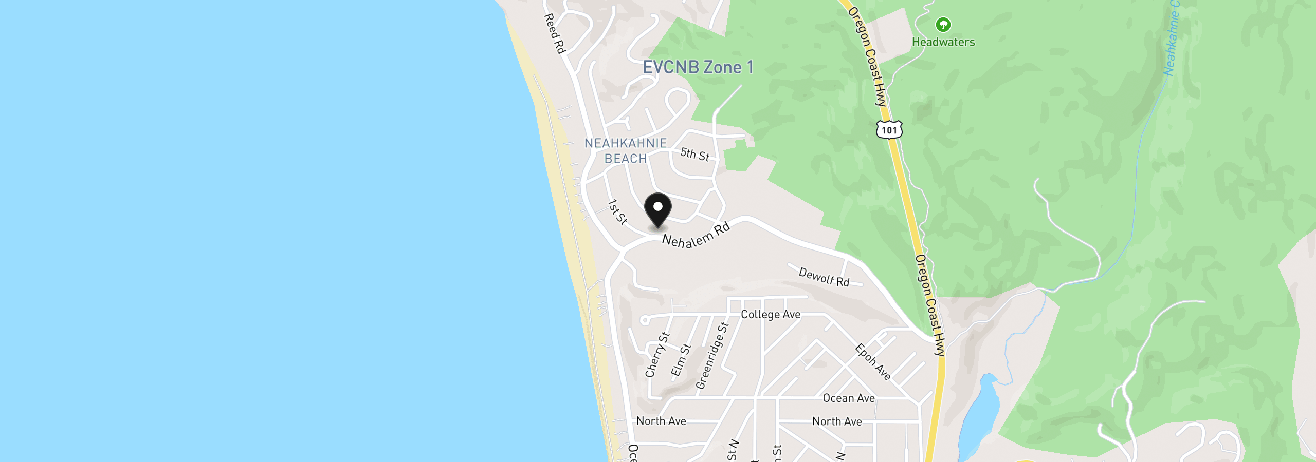 Map showing the location of 8130 Nehalem Rd, Manzanita, OR 97130