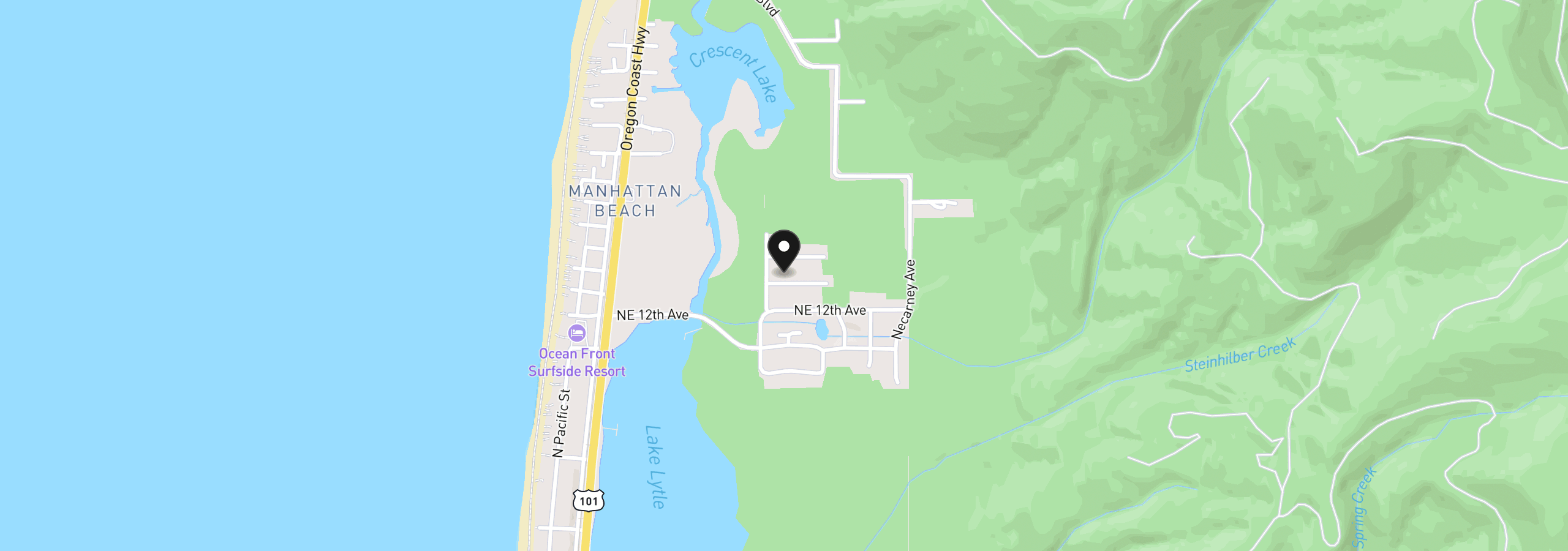 Map showing the location of 1022 NE 13th Ave, Rockaway Beach, OR 97136