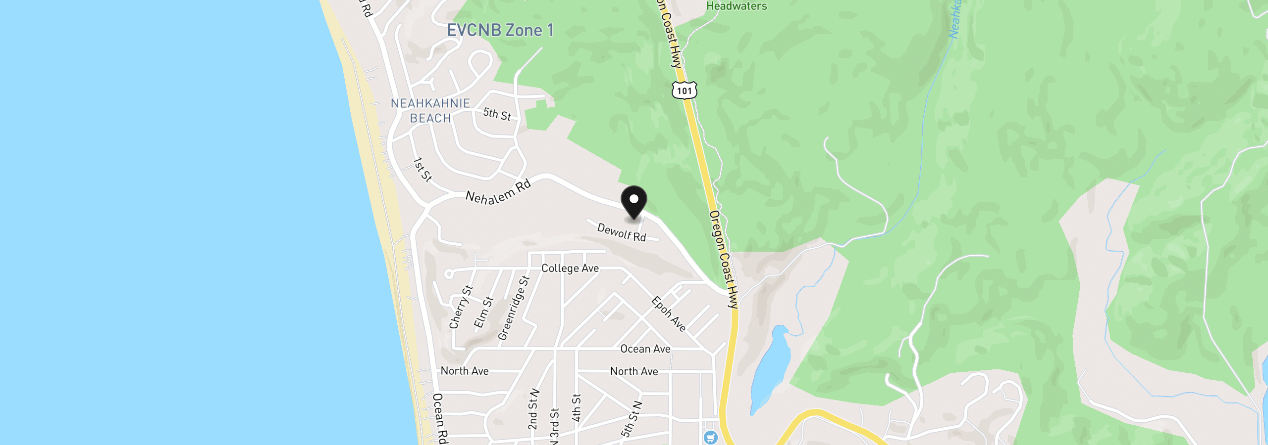 Map showing the location of 37100 Olive Way, Manzanita, OR 97130