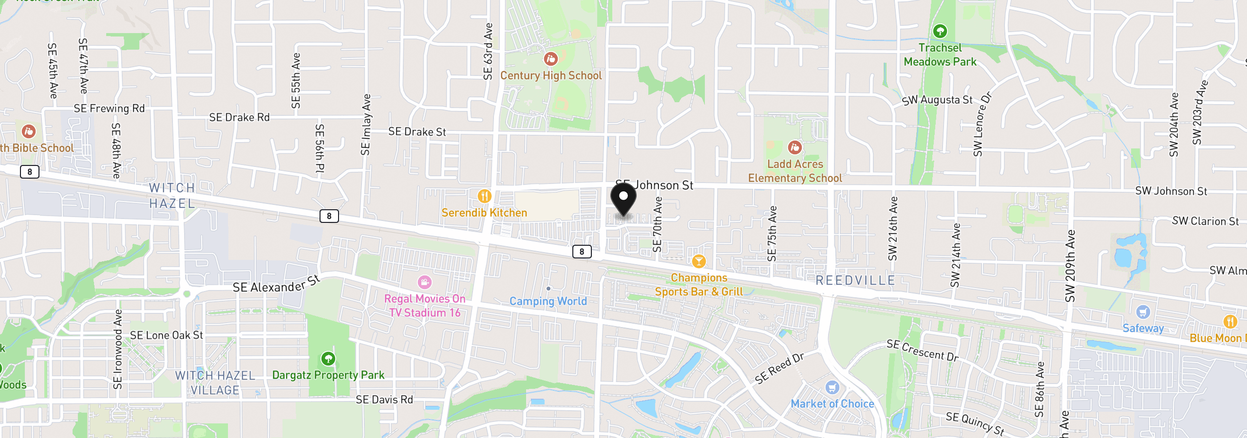 Map showing the location of 2781 SE Nicklaus Ct, Hillsboro, OR 97123