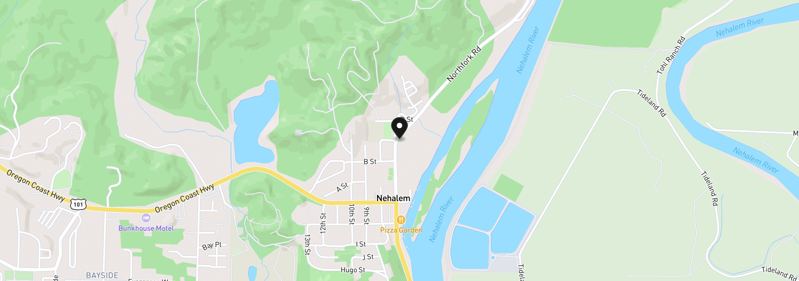 Map showing the location of C St, Nehalem, OR 97131