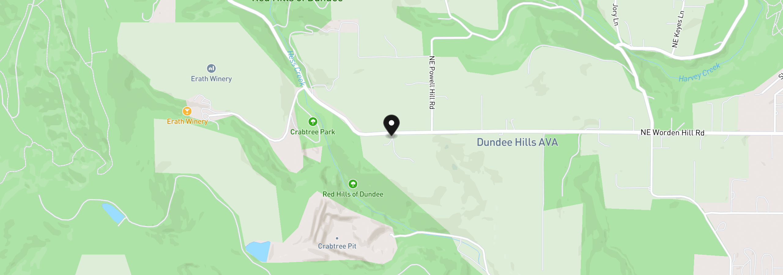Map showing the location of 9325 NE Worden Hill Rd, Dundee, OR 97115