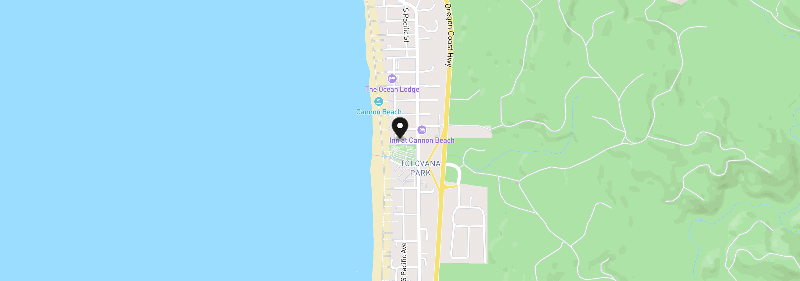 Map showing the location of 188 Fernwood St, Cannon Beach, OR 97110