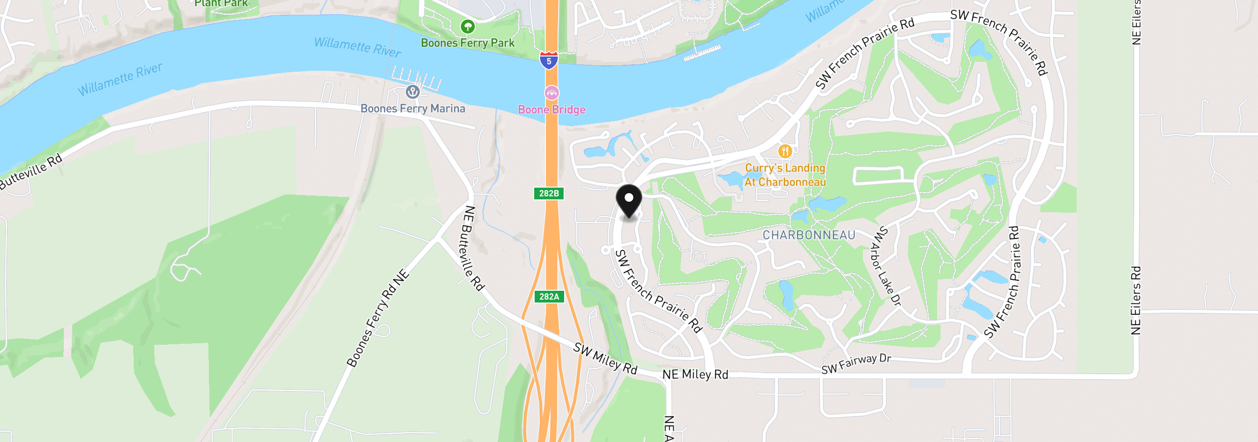 Map showing the location of 32125 SW Cypress Pt, Wilsonville, OR 97070