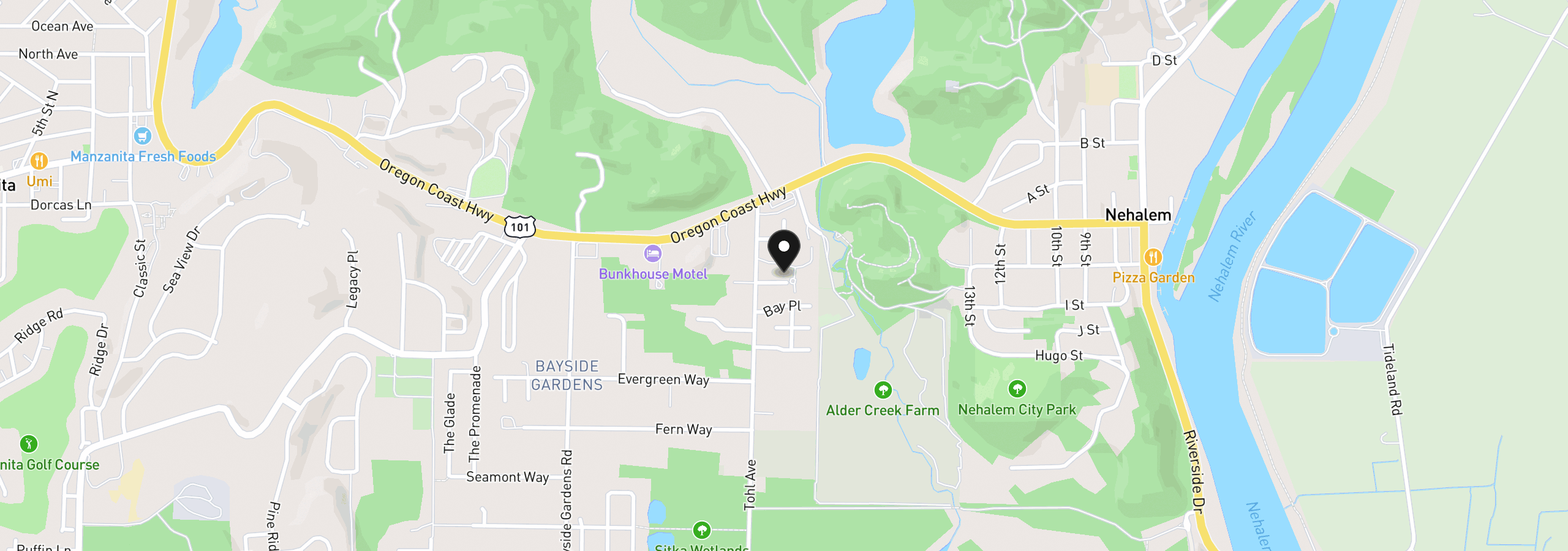 Map showing the location of 11540 Mar Sea Ln, Nehalem, OR 97131