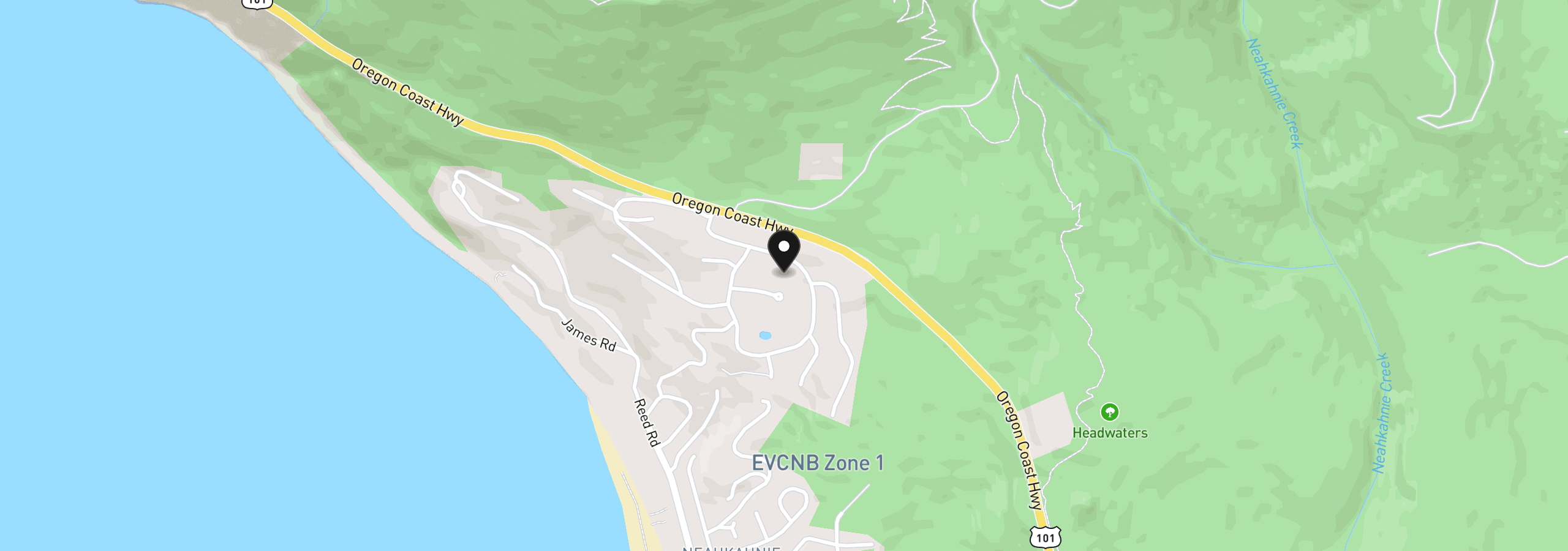Map showing the location of Meadow Loop 14, Manzanita, OR 97130
