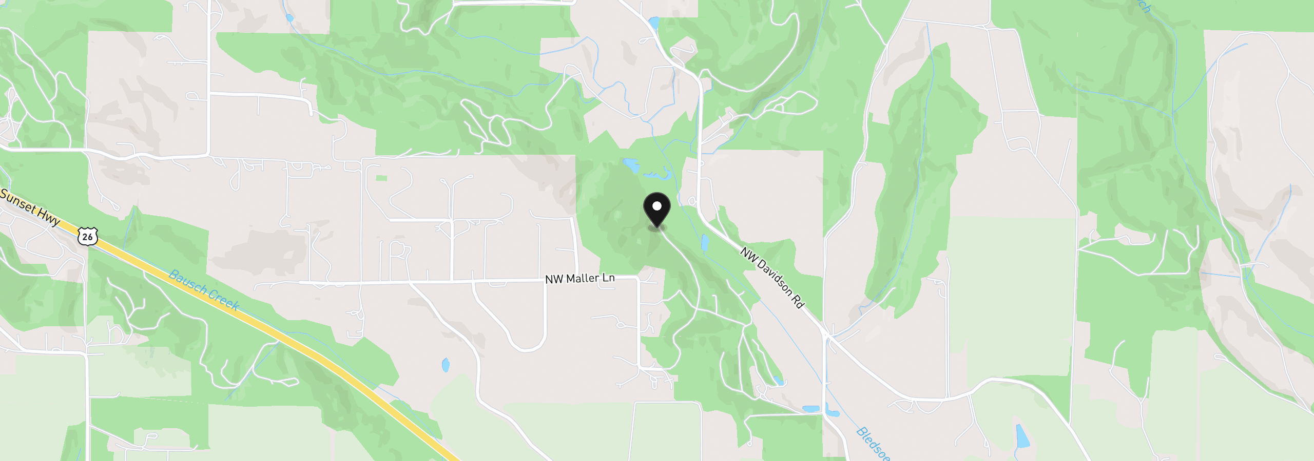 Map showing the location of 39383 NW Maller Ln, Banks, OR 97106