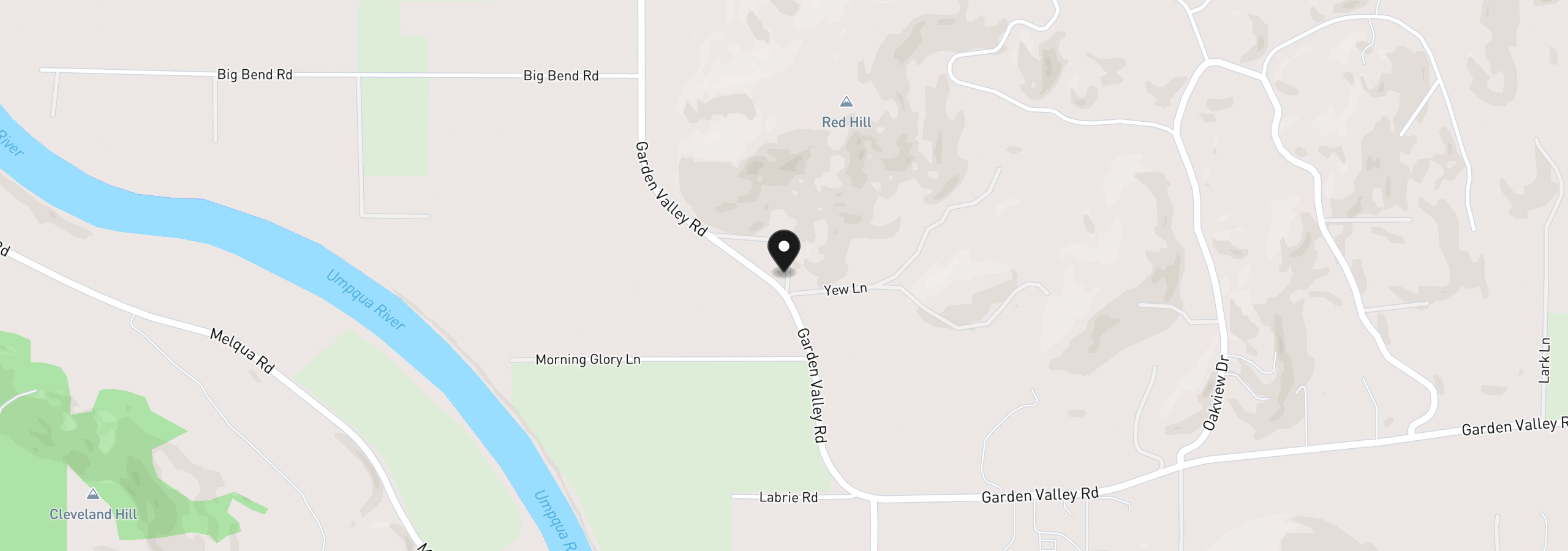 Map showing the location of 0 Melon Ln, Roseburg, OR 97471