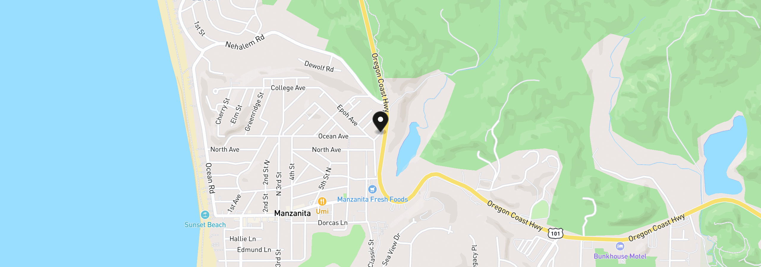 Map showing the location of 000 21St St 1901, Manzanita, OR 97130