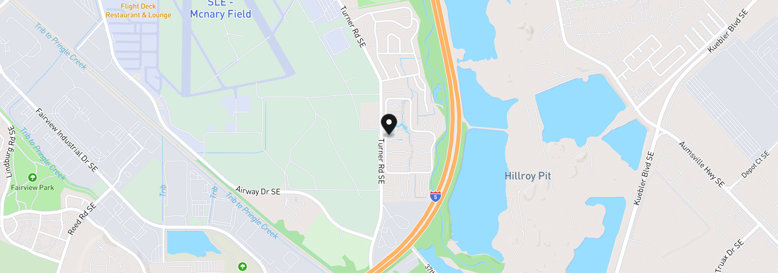 Map showing the location of 3598 SE Turner Rd, Salem, OR 97302
