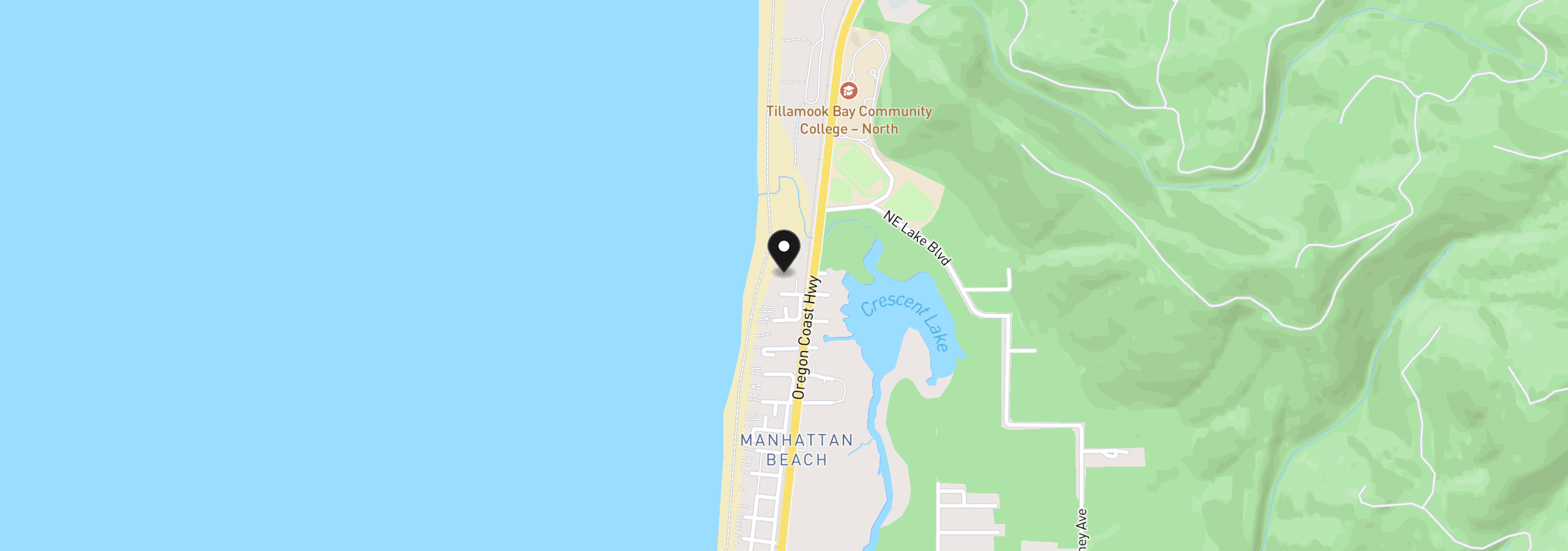 Map showing the location of 105 NW 23rd Ave 206, Rockaway Beach, OR 97136
