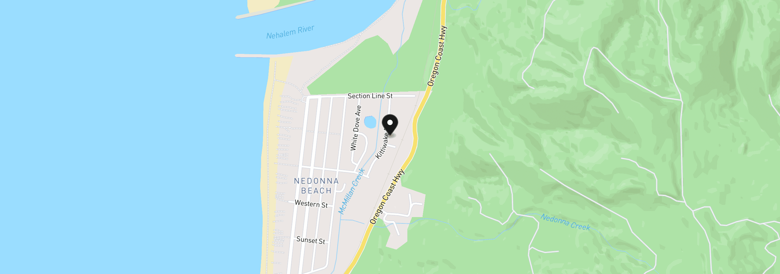 Map showing the location of 26517 Kittiwake Dr, Rockaway Beach, OR 97136