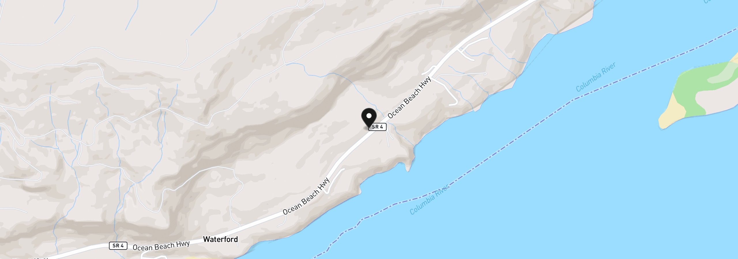 Map showing the location of E State Route 4, Cathlamet, Wa 98612