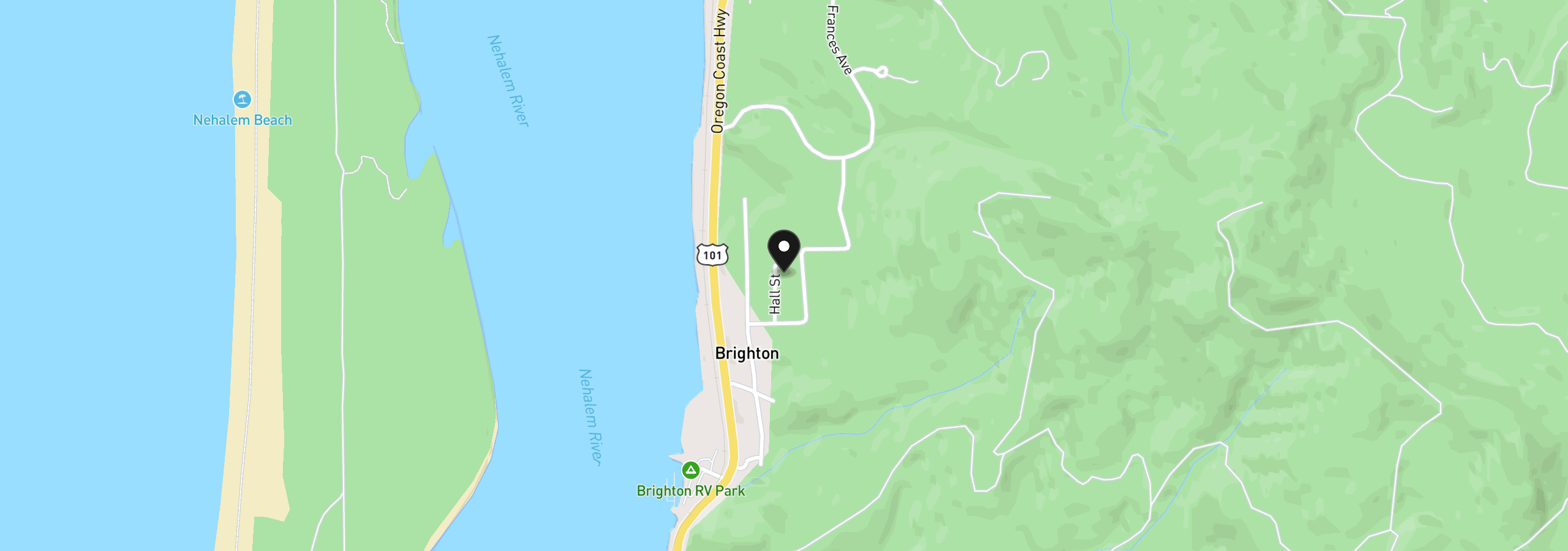 Map showing the location of 29905 Hall St, Rockaway Beach, OR 97136