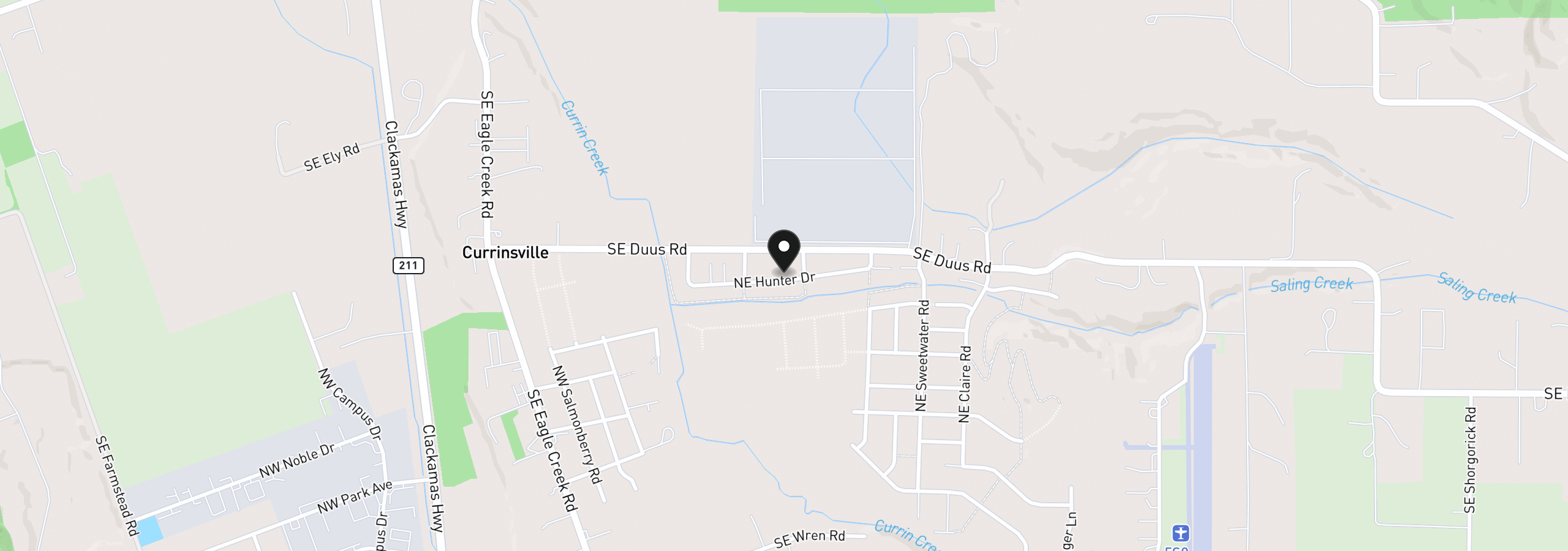 Map showing the location of 345 NE Hunter Dr, Estacada, OR 97023