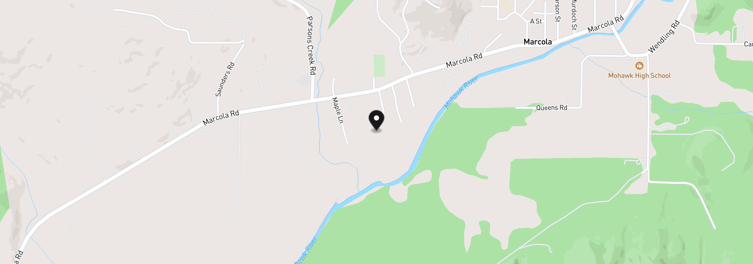Map showing the location of 92007 Maple Ln, Springfield, OR 97478