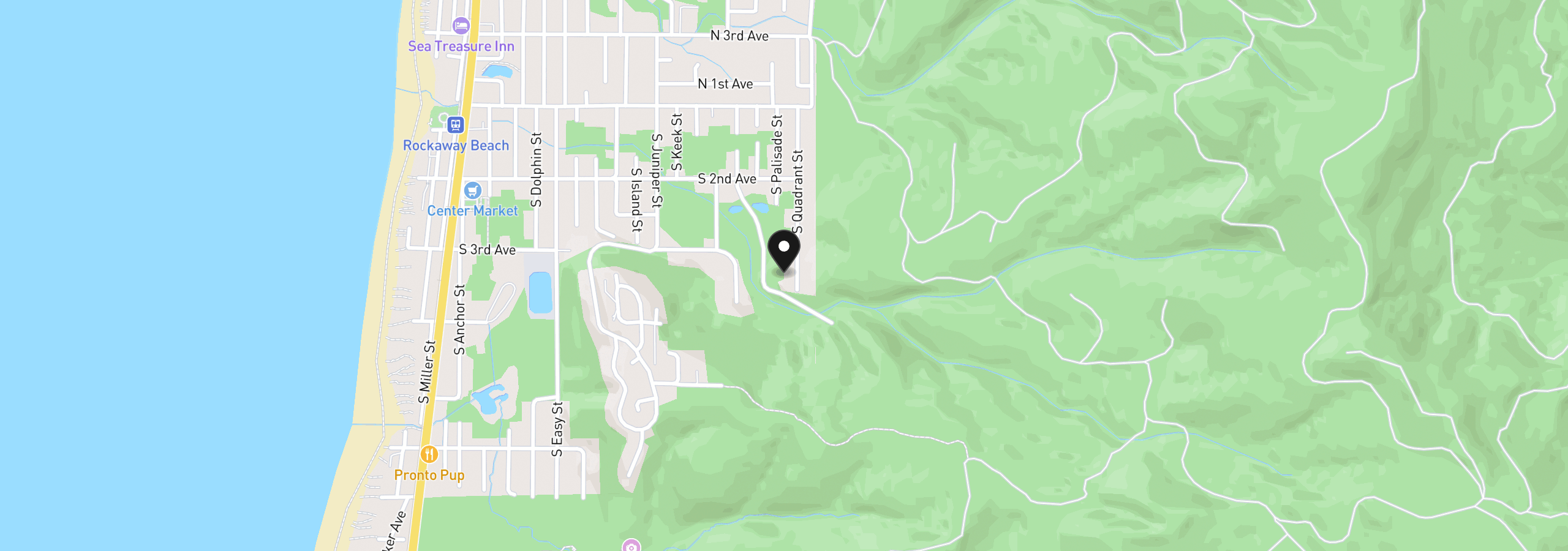Map showing the location of S Palisades 0112, Rockaway Beach, OR 97136