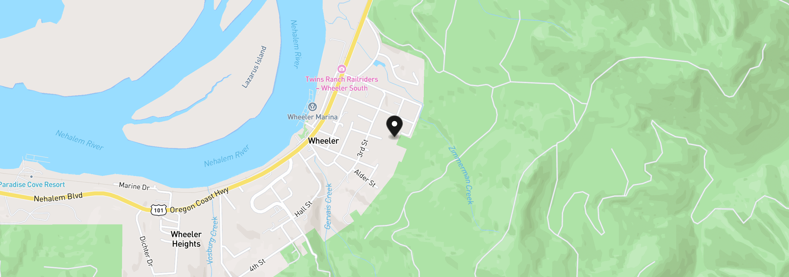 Map showing the location of Cedar St 4901, Wheeler, OR 97147