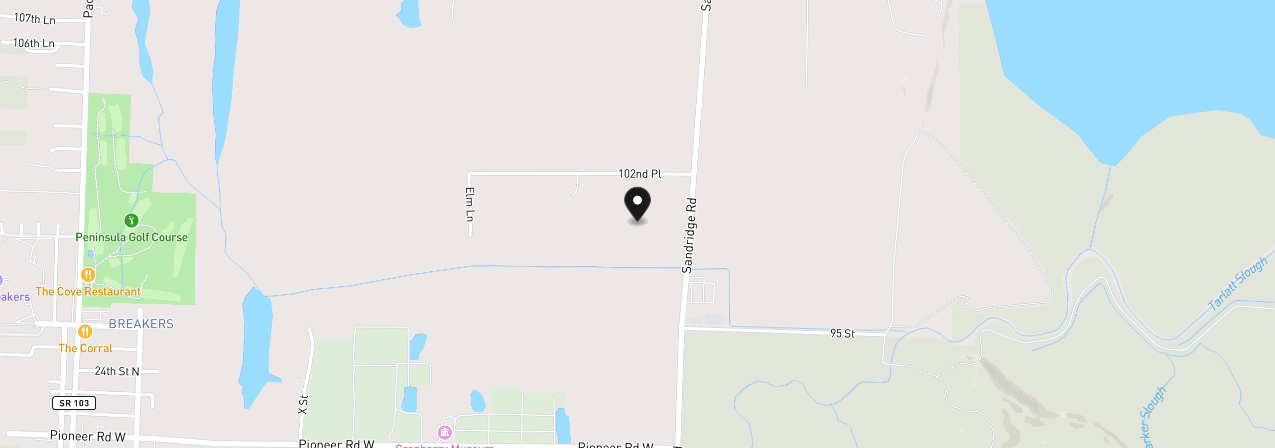 Map showing the location of 9905 Sandridge Rd, Long Beach, Wa 98631