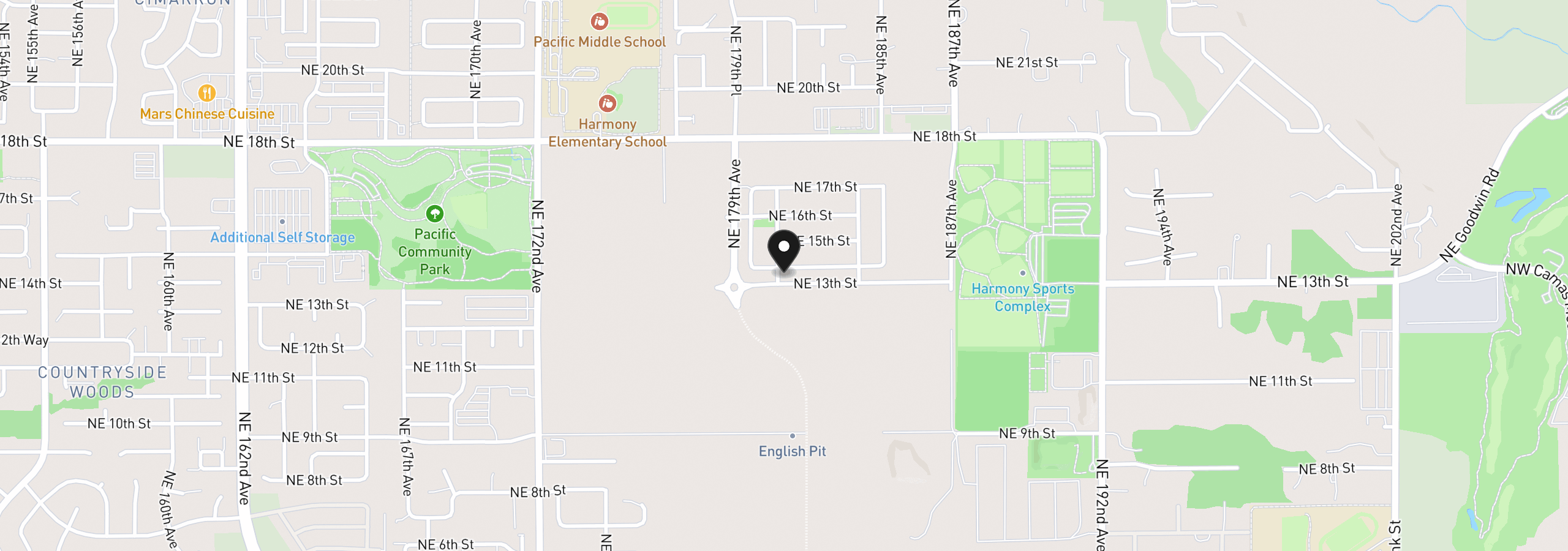 Map showing the location of 18103 NE 14th St, Vancouver, Wa 98684