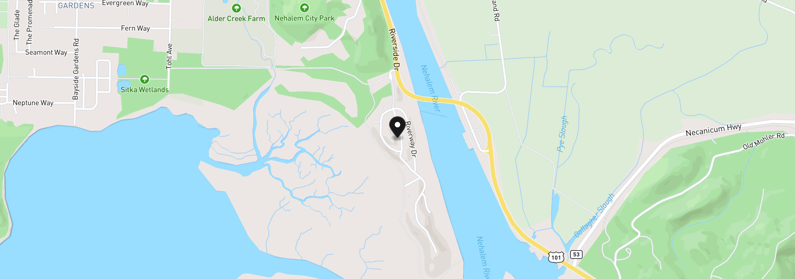 Map showing the location of Nehalem Point Dr 38, Nehalem, OR 97131