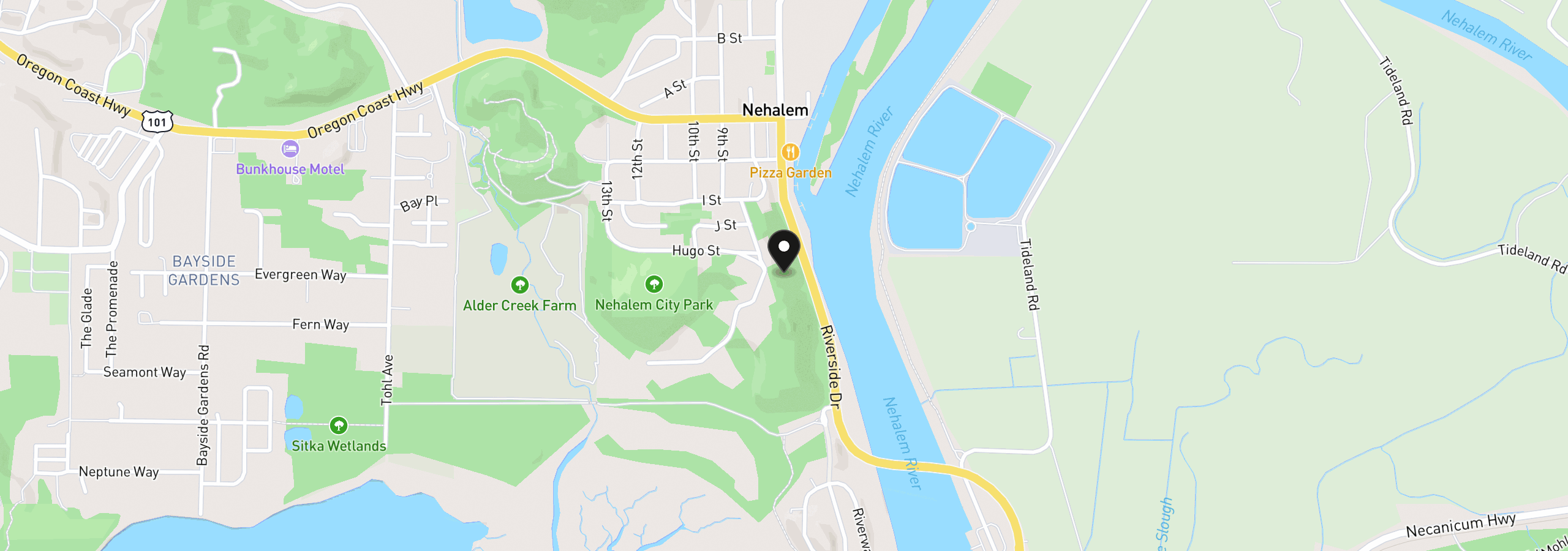 Map showing the location of 000 Thompson Rd, Nehalem, OR 97131