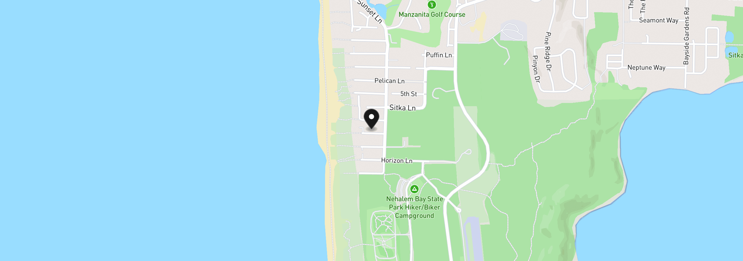 Map showing the location of Spindrift Ln 04701, Manzanita, OR 97130