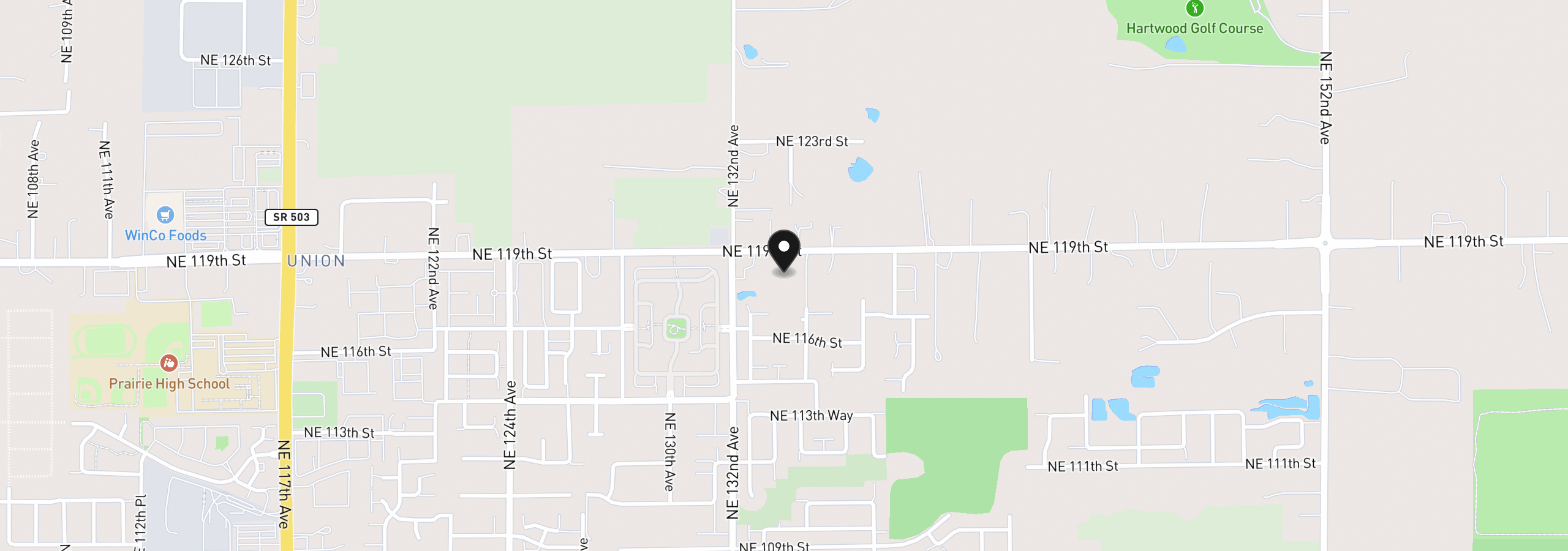 Map showing the location of 13311 NE 119th St, Brush Prairie, Wa 98606
