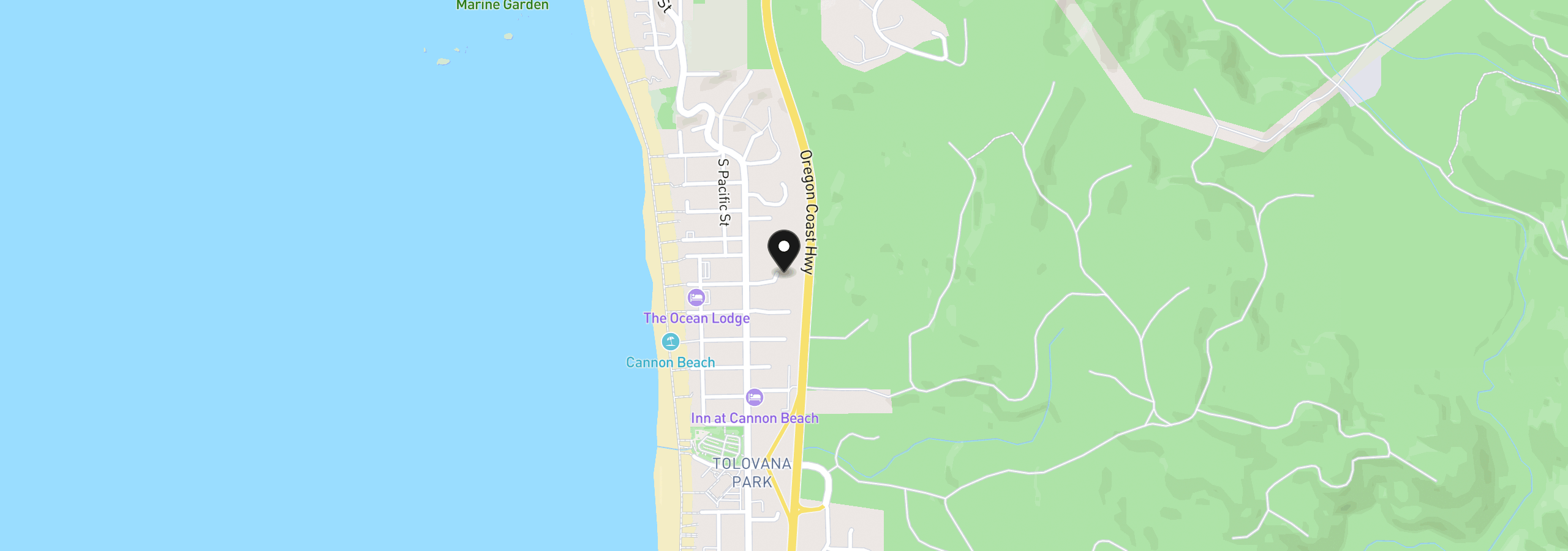 Map showing the location of 155 E Nelchena Ct, Cannon Beach, OR 97110