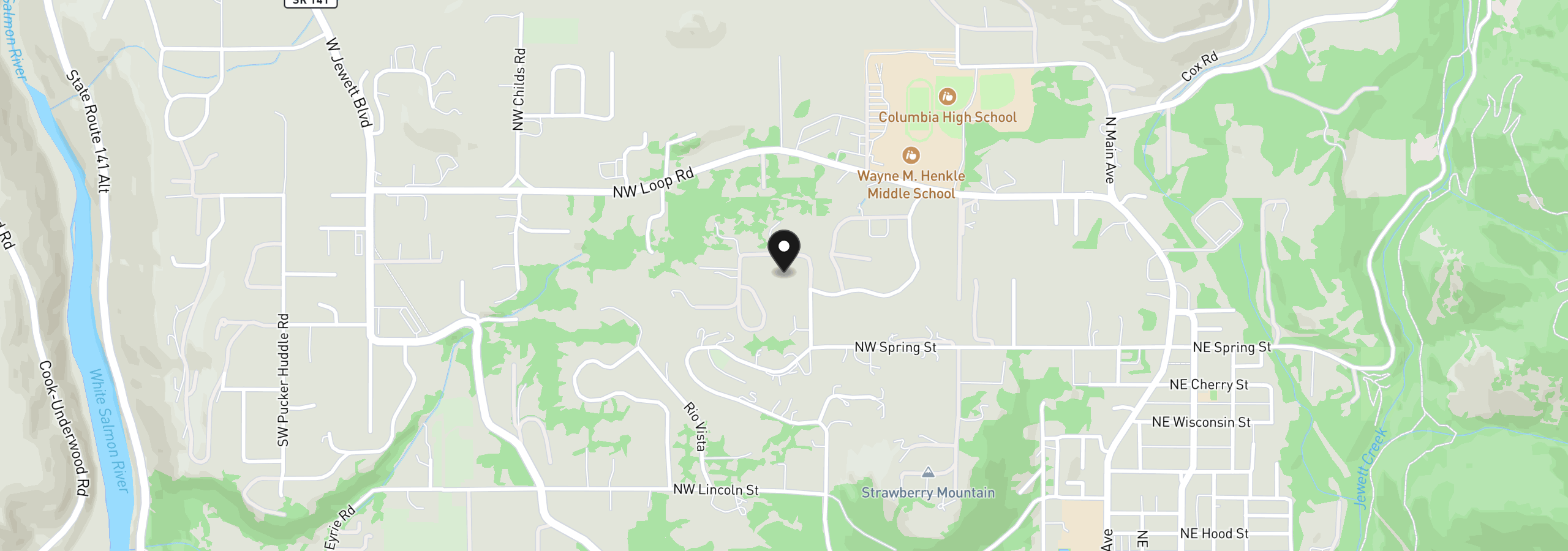 Map showing the location of 595 NW Country View Rd, White Salmon, Wa 98672