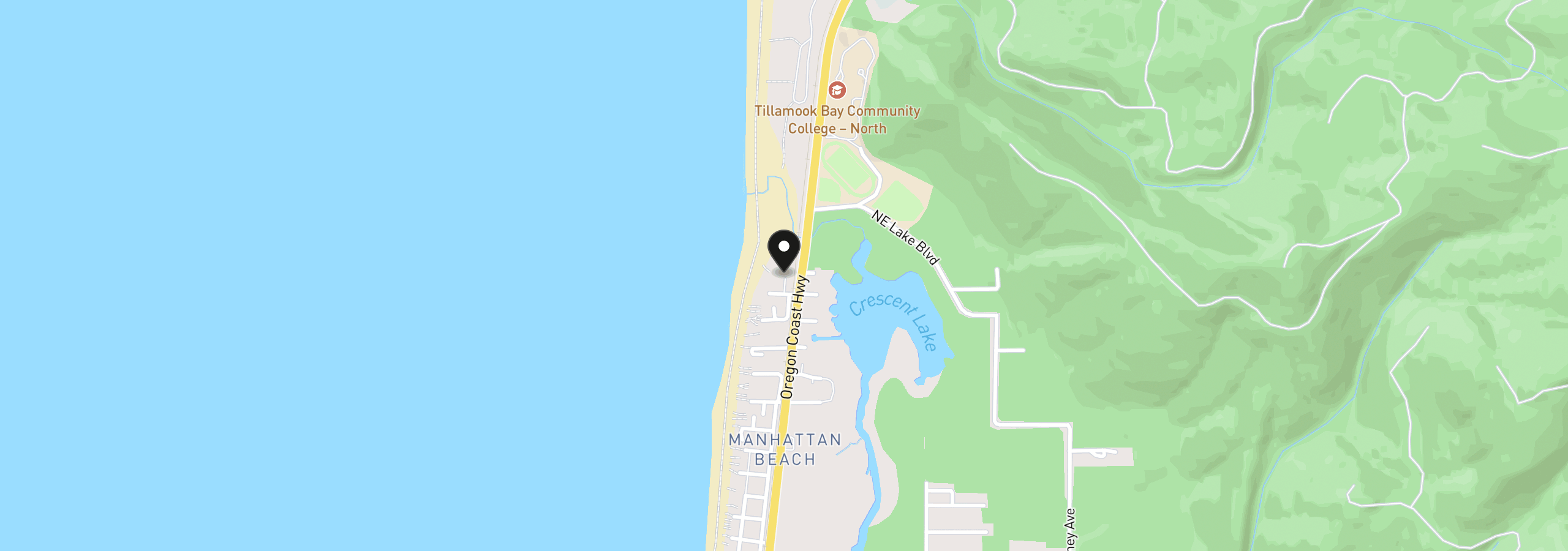 Map showing the location of 105 NW 23rd Ave 105, Rockaway Beach, OR 97136