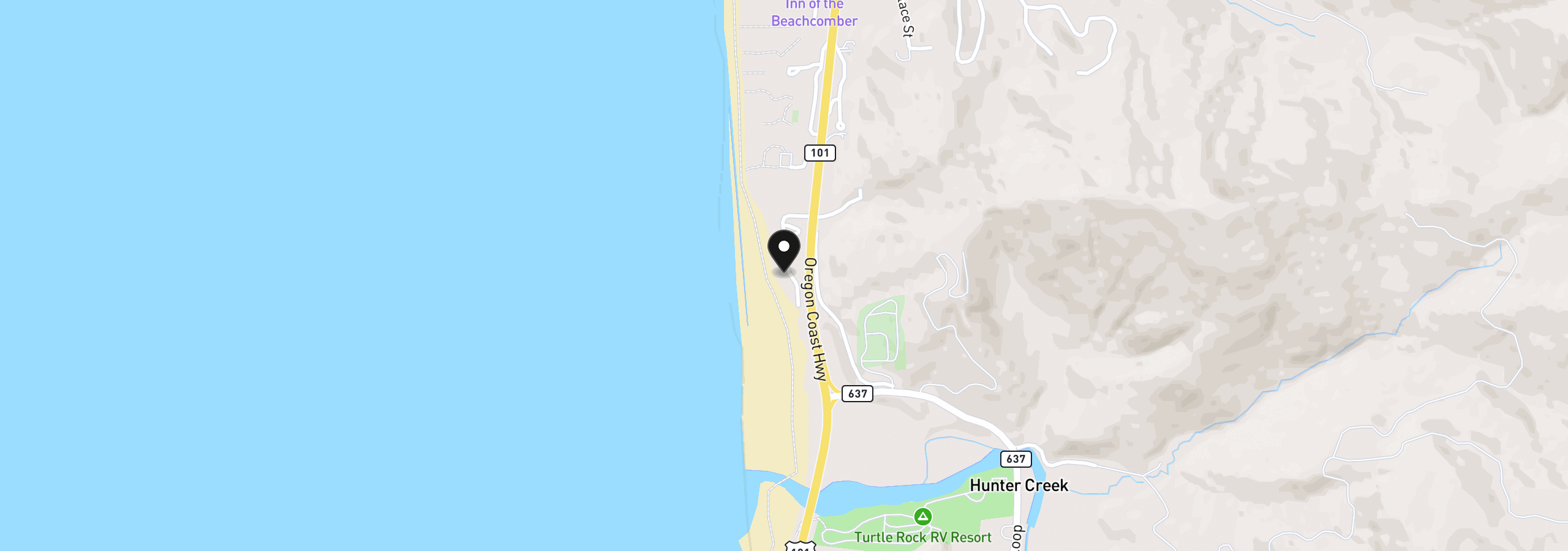 Map showing the location of 28986 Vizcaino Ct, Gold Beach, OR 97444