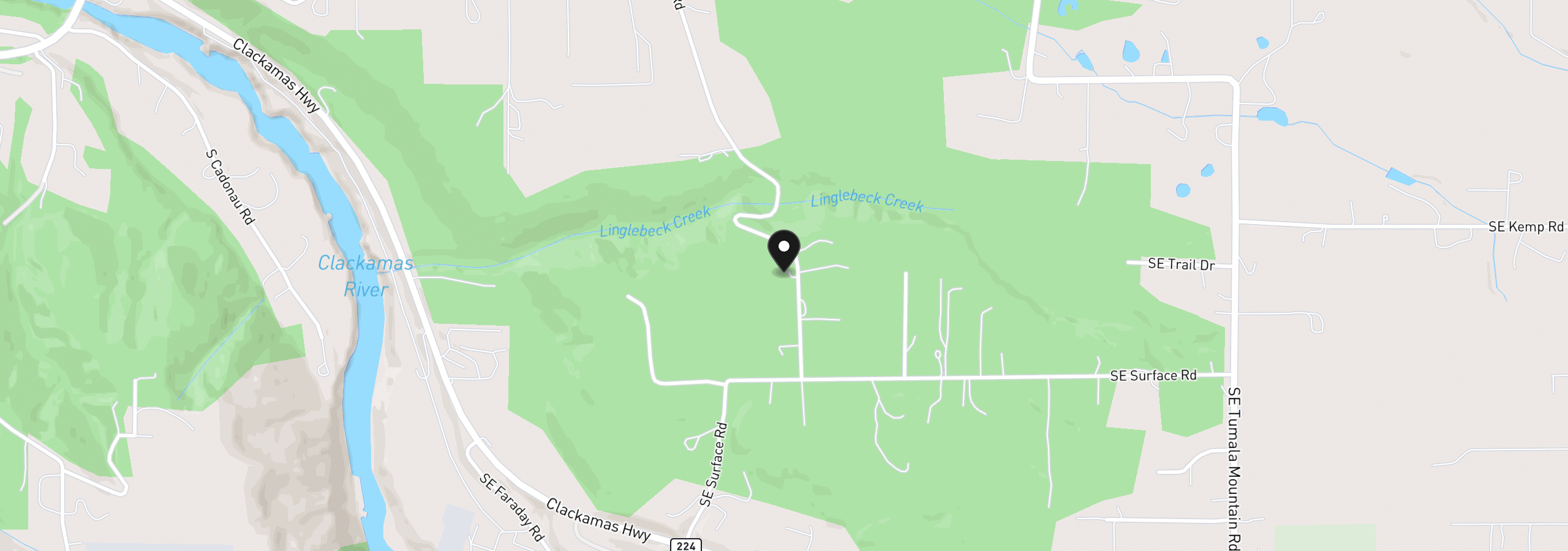 Map showing the location of 34155 SE Moss Hill Rd, Estacada, OR 97023