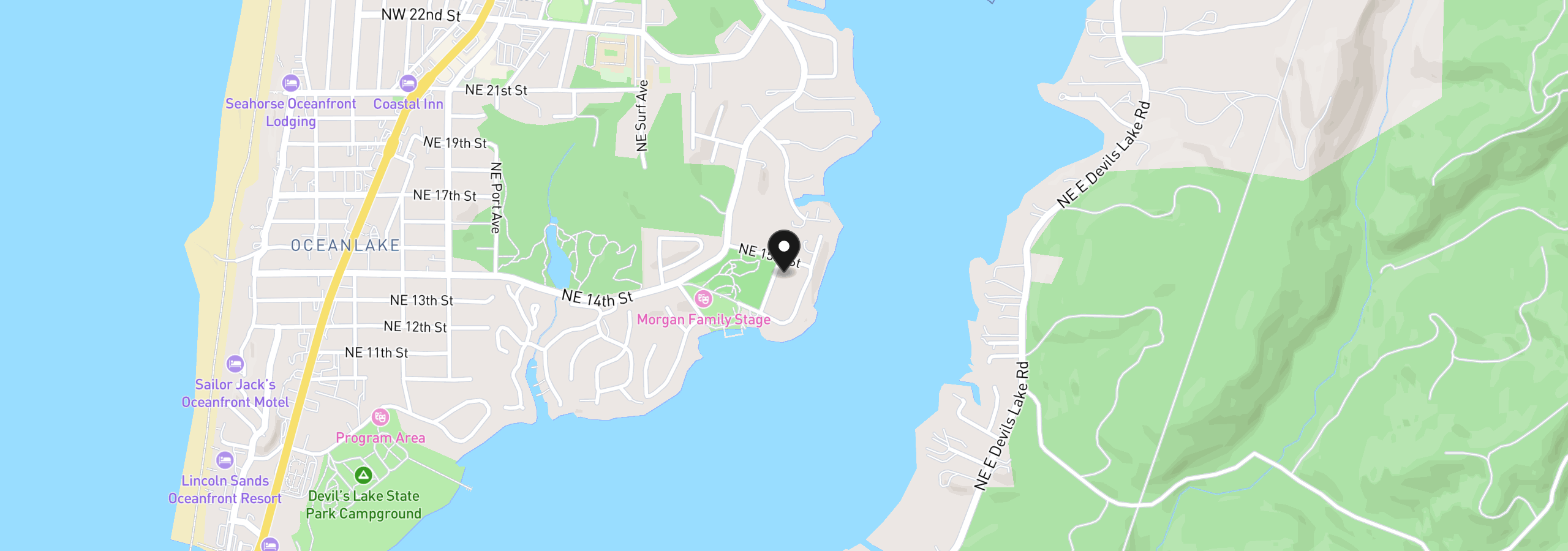 Map showing the location of NE Voyage, Lincoln City, OR 97367