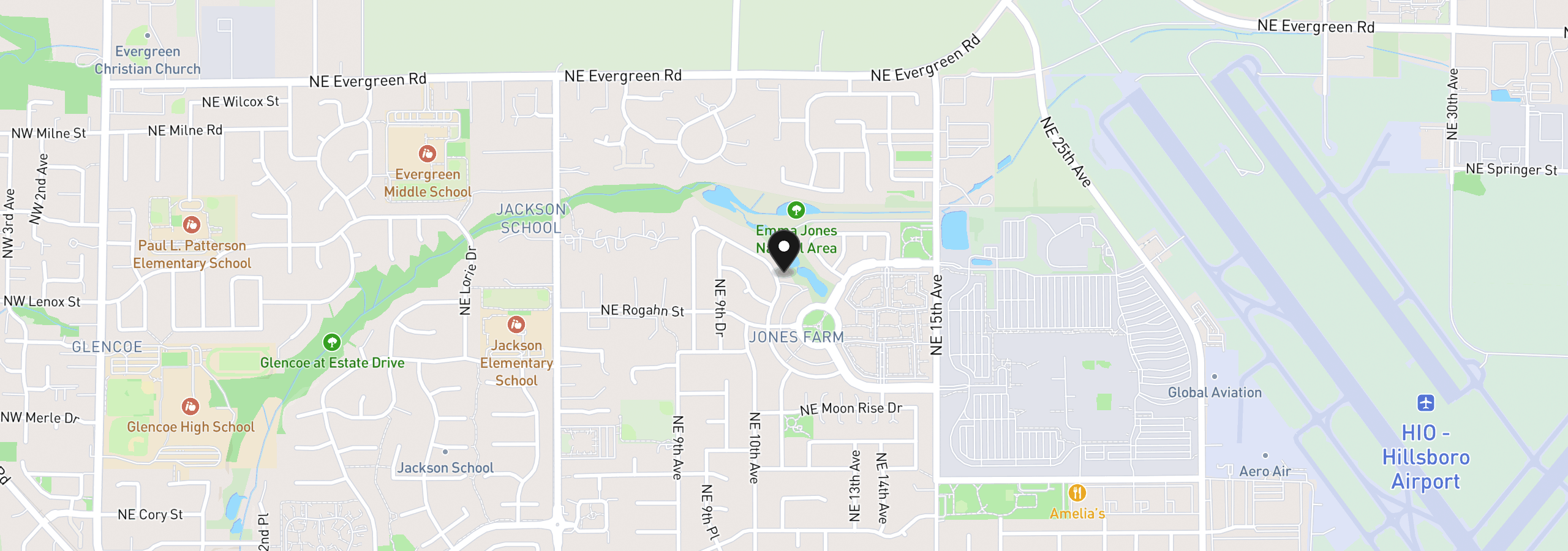 Map showing the location of 1031 NE Creeksedge Dr, Hillsboro, OR 97124
