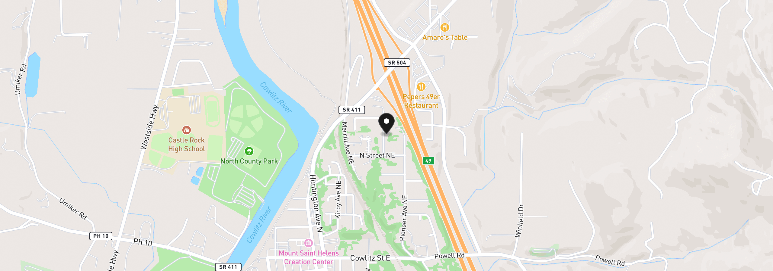 Map showing the location of 716 Woodard Ave, Castle Rock, Wa 98611