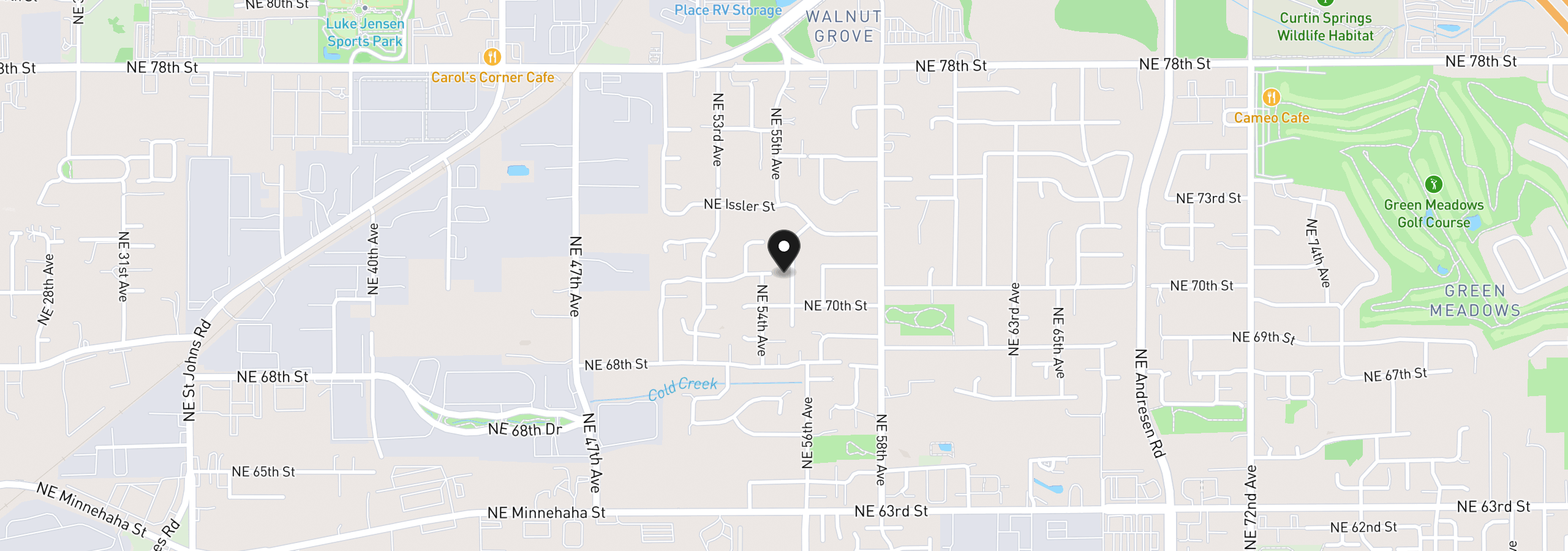 Map showing the location of 7018 NE 55th Ave, Vancouver, Wa 98661